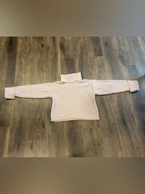 Pink Rose Light Pink/purple Boxy Turtleneck Sweater